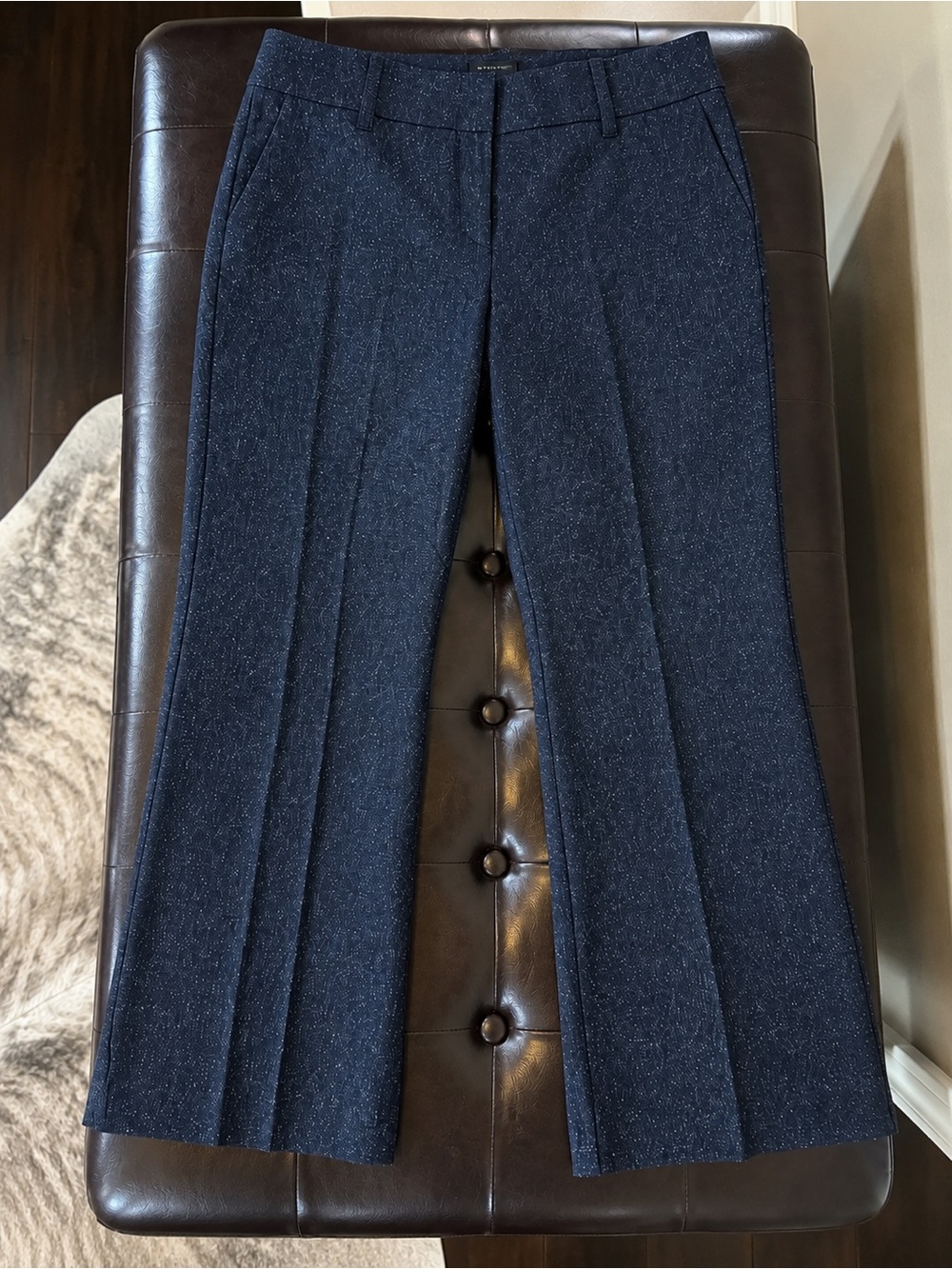 Ann Taylor Curvy Fit Size 10 Navy Flecked Tailored Trousers